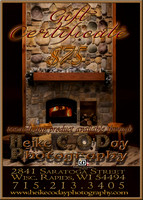 GIFT CERTIFICATE $75 - 5x7 V - FIREPLACE